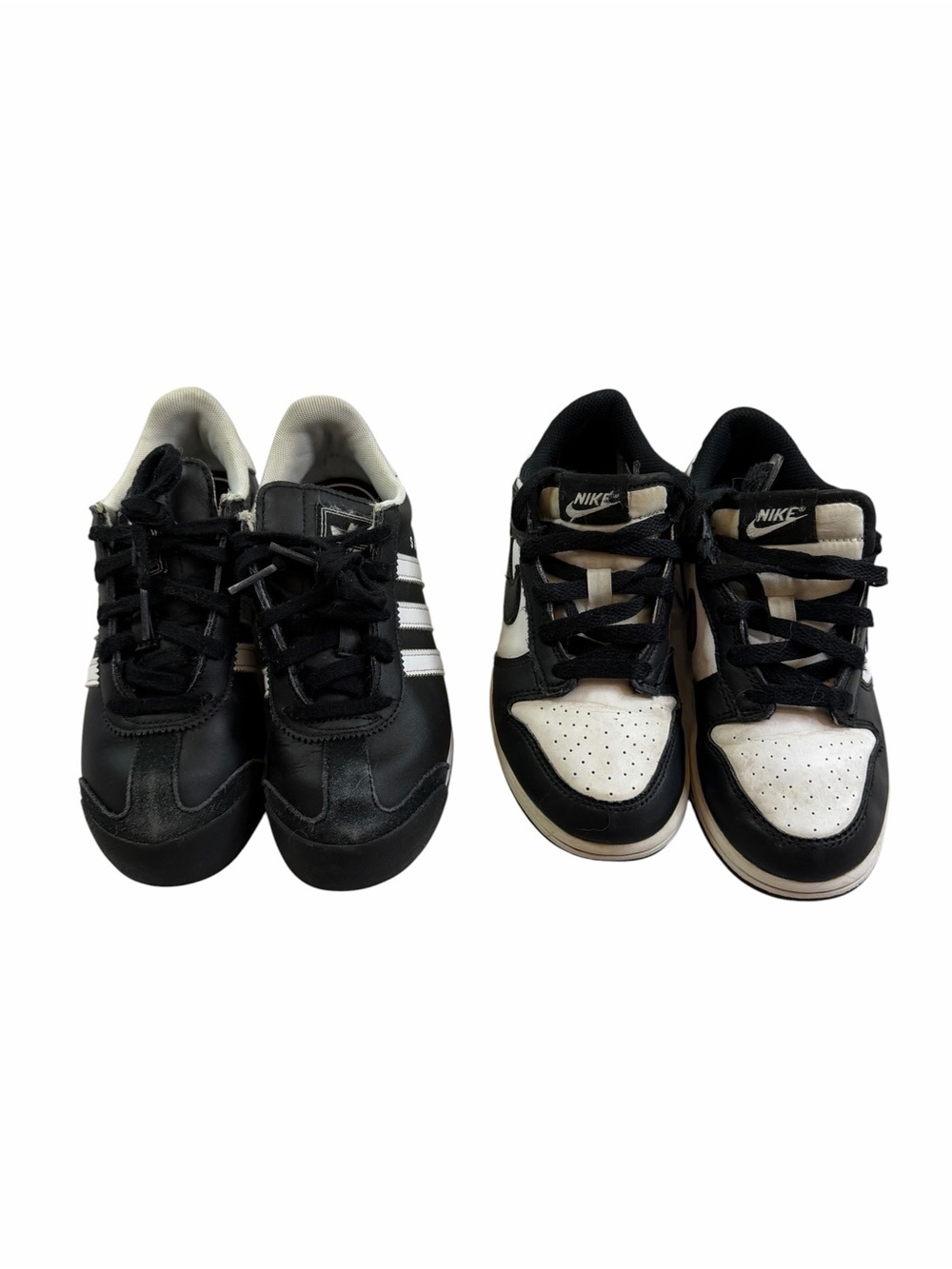 Nike Adidas Kids Black and White Sneakers Duo Pack Size Y2